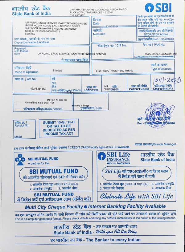 FDR of ₹ 5 Lakhs