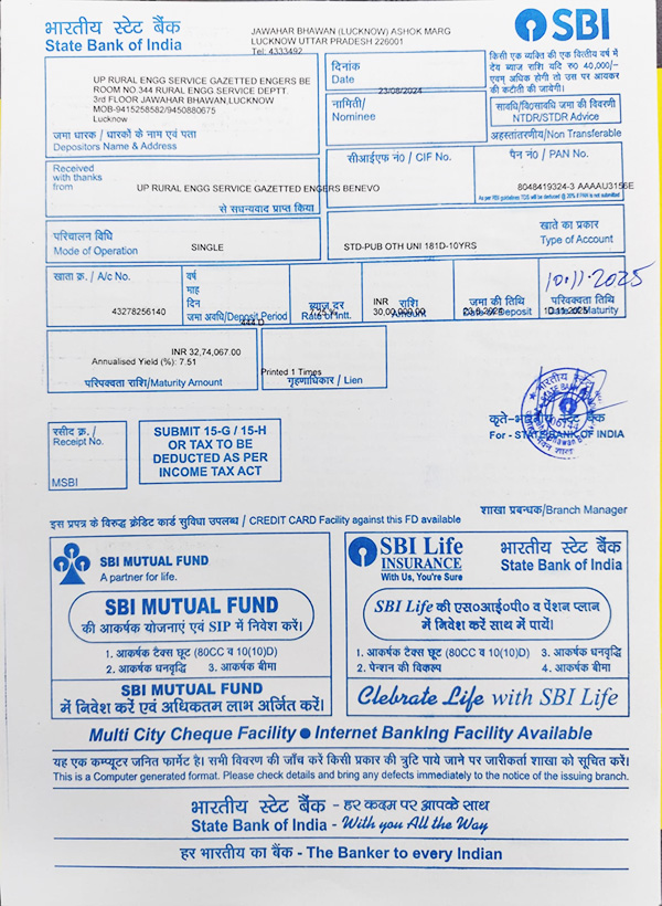 FDR of ₹ 10 Lakhs